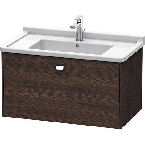 Duravit Brioso Vanity pensile a parete 82,0 x 46,9 cm, 1 estraibile, per lavabo Starck 3 030480, Colore (anteriore/corpo): Castagno scuro arredamento, maniglia cromata - BR404201053