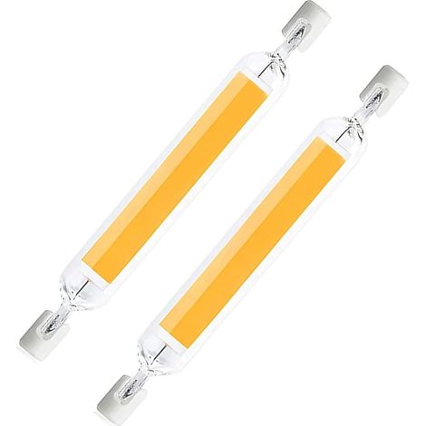 R7s LED 118mm Dimmbar, Halogen Ersatz Lampe, 20W Birne, 360° Abstrahlwinkel, Gute Dissipation, 2 Stück 3000K Warmweiß COB Stab (1/5)