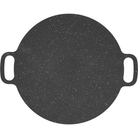Poêle à gril coréenne avec revêtement antiadhésif, plaque ronde pour barbecue en fer pour la cuisine intérieure et extérieure, 25cm/9,84 pouces