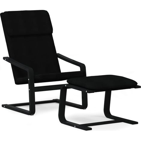 Maison Exclusive - Relaxsessel mit Hocker Schwarz Stoff