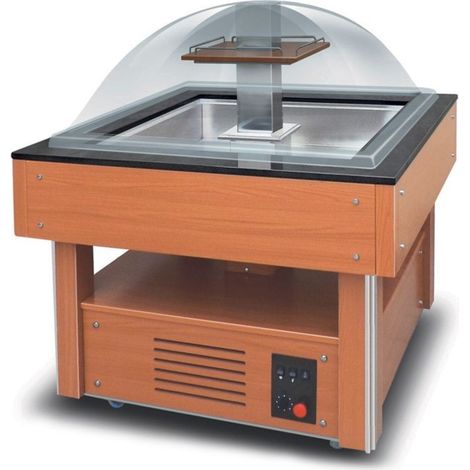 Buffet Réfrigéré Self Service Central Carré Professionnel - 4 bacs GN 1/1 - Furnotel