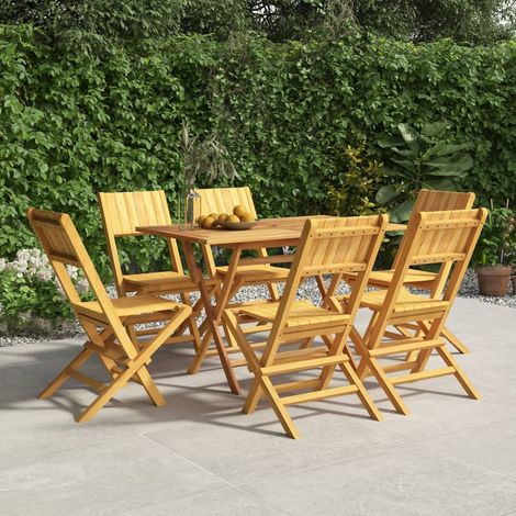 vidaXL Sedie da Giardino Pieghevoli 6pz 47x61x90cm Legno Massello Teak