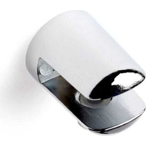 Supporto fisso per ripiani in vetro e legno. Per ripiani di spessore da 8 a 10 mm. Sistema di fissaggio a vite. 10 pezzi -Crezuo