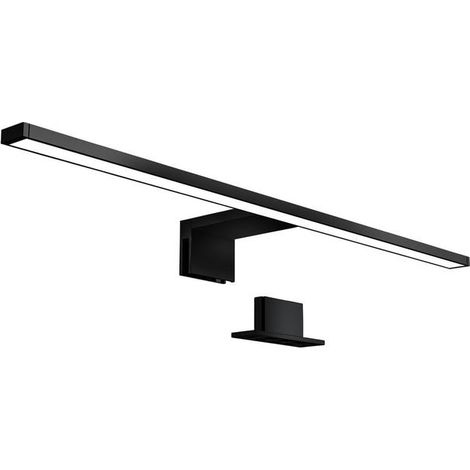 Aplique LED de pared para baño - cromado - 8W 780lm - 4000K - IP44 - montaje en pared y clip para espejo, negro. (1/5)