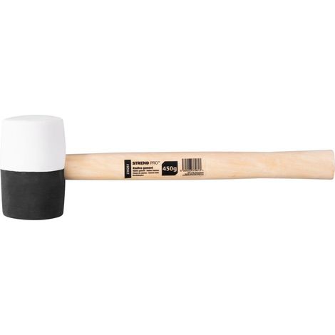Hammer Strend Pro HM232, 450 g, 300 mm, Gummi, BlackWhiteHead, Holzgriff