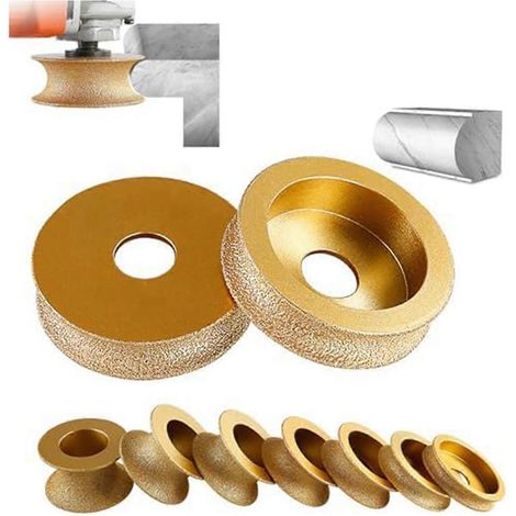 Meule diamantée Edge, meule diamantée manuelle à profil 3 pouces, meule diamantée ronde brasée sous vide à sec (15 mm) (1/4)