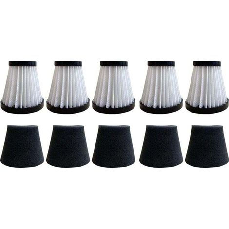 Confezione da 5 filtri di ricambio compatibili con l'aspirapolvere portatile modello F117, codice ricambio AD40117