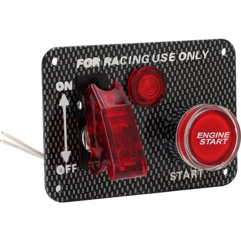 12V 40A Zündschalterpanel, Starterpanel aus Carbon und Aluminium, universell für Rennwagen (1/5)