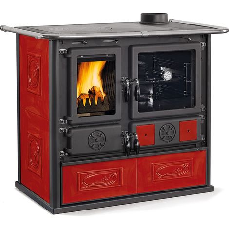 STUFA CUCINA LEGNA 8.8 KW ROSA 5.0 VST BORD V3-4