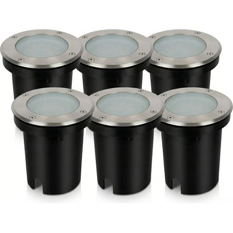 Lot de 6 spot encastrables de sol GU10 Orientable IP67 CANYON Asymetric INOX (1/5)