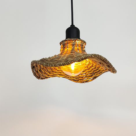 Suspension bohème en rotin, alimentée par piles, IP44, réglage de la luminosité et minuteur
