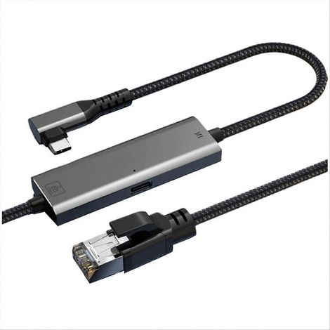 Adaptateur Ethernet Gigabit 2500 Mbps Type-C vers RJ45, carte réseau 2,5G, convertisseur Ethernet Gigabit coudé à 90° A (1/5)