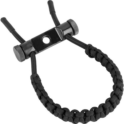 Cordon de poignet réglable pour arc à poulies, sangle tressée en polyester (noir) (1/5)