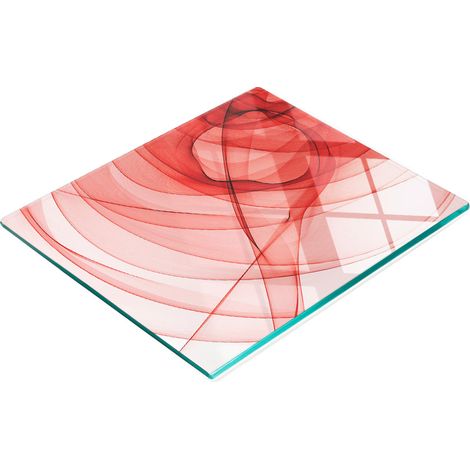 Tabla de servir de cristal para cocina con gráficos de líneas abstractas 60x52 cm (1/5)