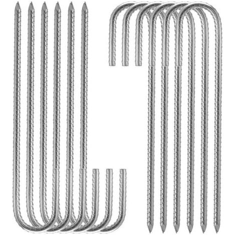argent Piquets de fixation sol XL, Sardines, Lot de 10, galvanis, tente, 30 cm, Acier lectrozingu (1/4)