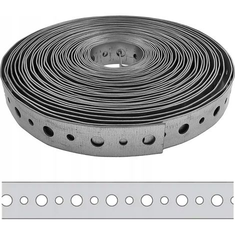 Bande De Montage Charpente Domax TM5, Acier Galvanise, 19 x 0,9 mm, Rouleau 10 m