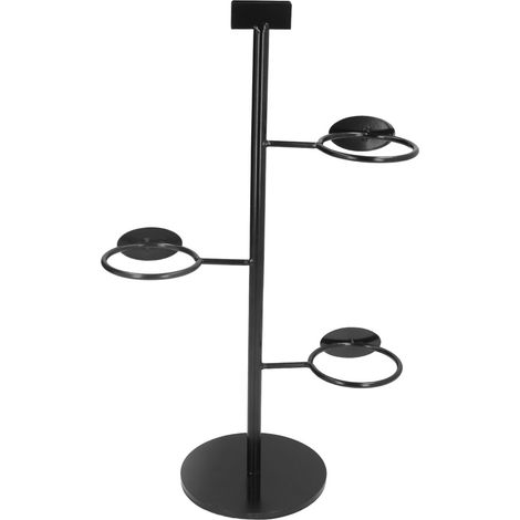 Dreifach-Becherhalter, schwarze Ausführung, Material: Eisen, schlichter und eleganter Becherständer für Partys und Restaurants (1/5)