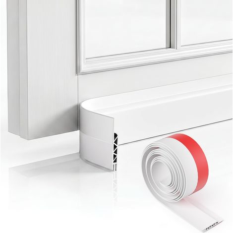 Bas De Porte Isolant 100 Cm, Blanc, Anti-Courant D'Air, Joint D'Étanchéité, Bloc Froid, Bruit Et Humidité, Installation Rapide (1/4)