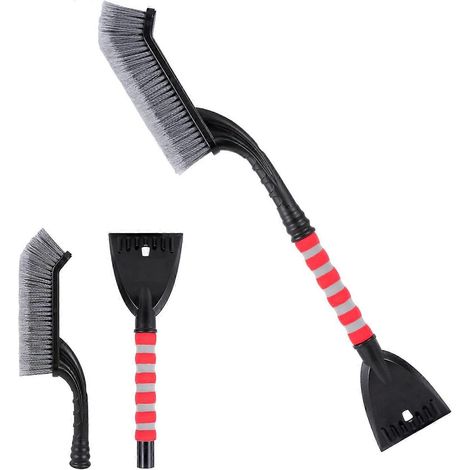 Grattoir à glace pour pare-brise de voiture, 2 en 1 avec brosse à neige intégrée - Poignée ergonomique en mousse détachable pour voitures, camions et SUV (1/5)