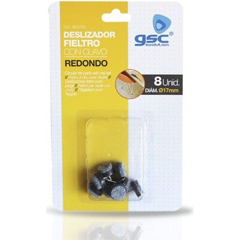 Set 8 feutres ronds avec clou Ø17mm Marron GSC 003802780