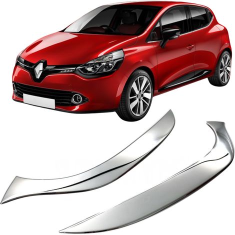 Embellecedores de faros delanteros de acero inoxidable cromado Renault Clio 4 HB 2012- (1/5)