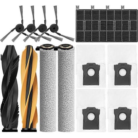 Accessoires compatibles avec le balai à franges Dreame Aqua 10 Ultra : brosse principale, filtre HEPA, sac à poussière et pièces de rechange. (1/5)
