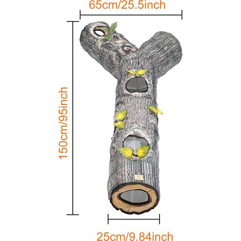 Tunnel pour chats d'intérieur Tronc d'arbre interactif pliable et facile à ranger Accessoires pour grands chatons et autres petits animaux Tunnels de jeu de chasse Tube pliable pour animaux de compagn (1/5)