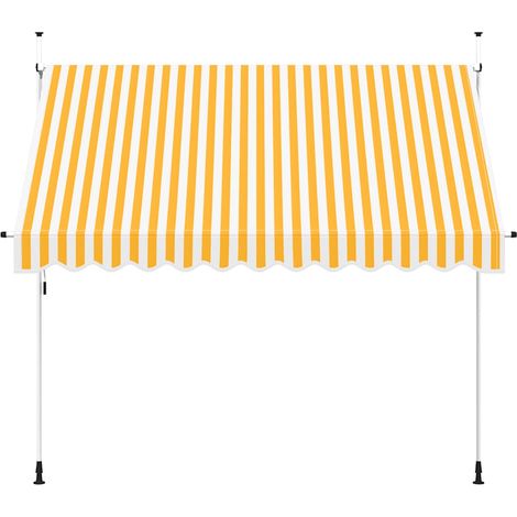 Store Banne - Auvent rétractable manuel 300 cm Rayures oranges et blanches fr11020 - Maison La Vie (1/5)
