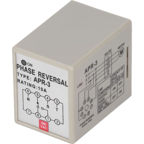 CKCTELAY Contrôleur de Protection Contre la Perte de Relais de Séquence de Phase pour Moteur 10A APR‑3AC380V