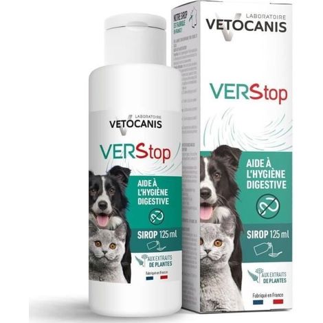 Sirop vermifuge VETOCANIS pour chiens et chats - 125 ml