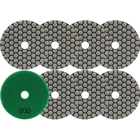 Disque Diamant de Polissage 8 pièces 100mm 800 Tampon Polissage pour Granit Marbre Pierre Artificielle Quartz pour Meuleuse d'angle (1/5)