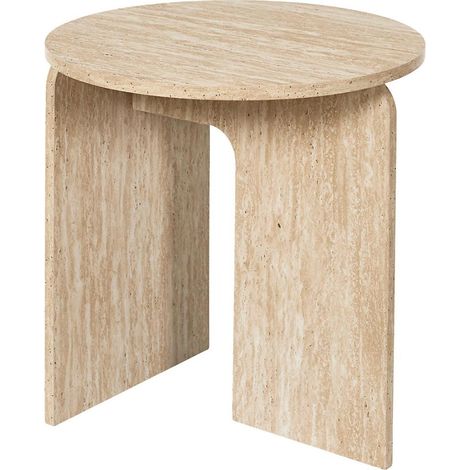 Table d'Appoint Design "Pietra" 45cm Beige (1/5)
