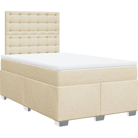Giroletto a Molle con Materasso Crema 120x190 cm in Tessuto vidaXL (1/5)