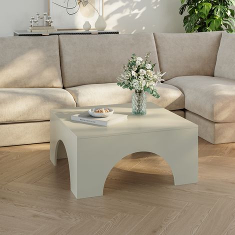 Mesa de Centro Vivatka cuadrada 80x80x37 cm - Color arena [en.casa]
