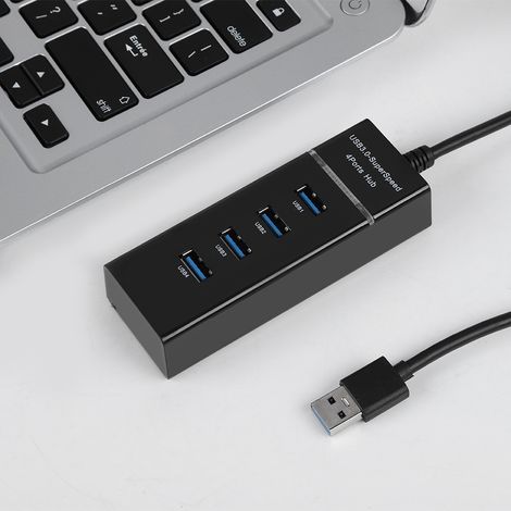 4-Port-USB-3.0-Dockingstation mit 5-Gbit/s-Schnellladefunktion für Smartphones, Tablets, PCs und Windows-Computer (1/5)