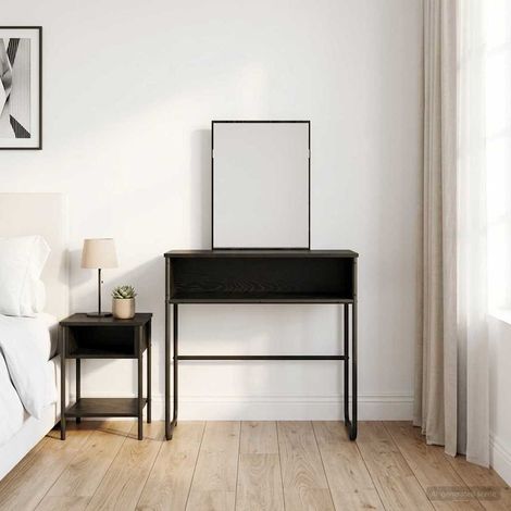 vidaXL Table de Toilette Chêne noir 81 x 40 x 131 cm Bois d'ingénierie (1/5)