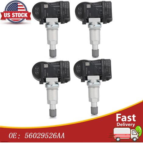 4 capteurs de pression des pneus pour véhicules (315 MHz), compatibles avec Chrysler, Dodge, Jeep, Mitsubishi, Suzuki, Caliber et Grand Cherokee (réf. 56029526AA). (1/5)