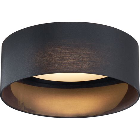 QAZQA Lampada da soffitto sue - - Tessuto,Plastico,Acciaio - Nero/Bianco - Tondo (non sostituibile) LED Max. 1 x 20.5 Watt