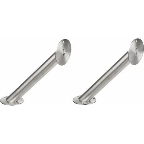– Console pour étagère 2x inclinée 45° en acier inoxydable chromé – Diamètre 30mm – Longueur 200mm – Coudée pour comptoir cuisine (1/4)