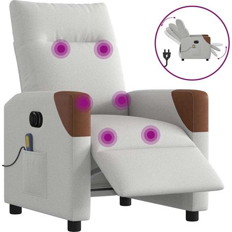 Massagesessel Elektrisch Wolkengrau Stoff