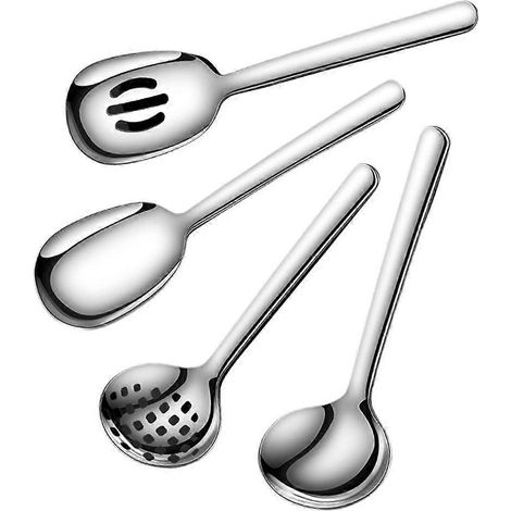 Cuillère de service, ustensiles de cuisine, couverts, texture en acier inoxydable 304 (1/5)