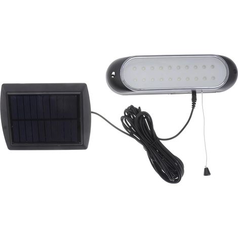 Guirlande lumineuse solaire LED – Lumière suspendue – Avec cordon – Pour garage, atelier, abri extérieur (1/5)
