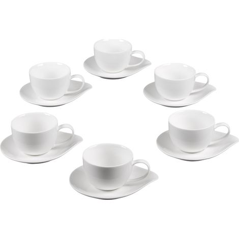 Table Passion - Coffret de 6 tasses à café avec sous tasses 10 cl Pétale