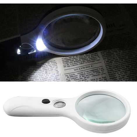 3- bis 45-fache Vergrößerung, LED-Lupe, Handlupe mit Licht zum Lesen, Reparieren und Prüfen, tragbare Linse (1/5)