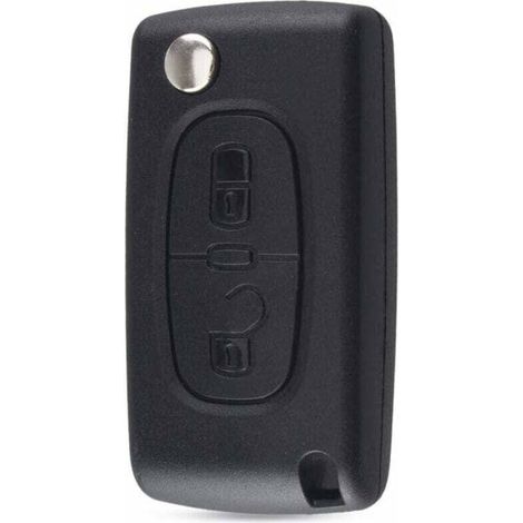Key Shell Compatible with Peugeot 107 207 307 308 407 2 Buttons CE0536 Grooveless Blade Battery in Shell LO-Ron (1/4)