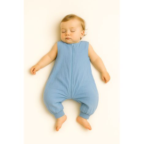 Saco de dormir de muselina para niños con piernas L 9-24 meses verano TOG 1.0 - azul (1/5)