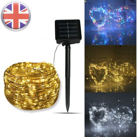 Guirlande lumineuse solaire féérique pour décorations saisonnières de mariages et fêtes en extérieur (1/5)