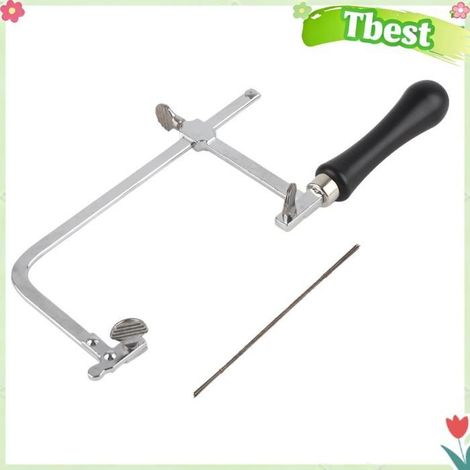 Tbest Scie à outils à main Arc de scie réglable en forme de scie à métaux, outils lunettes horloger Scie plus 12 lames de scie (1/5)