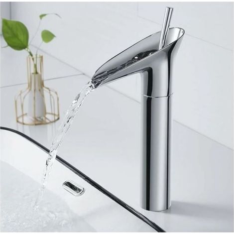 Robinet Salle Bain, Robinet Salle de Bain Mitigeur Lavabo Chrome Rétro à Levier Unique Mitigeur Salle de Bain, Laiton Comptoir Haut Robinet Lavabo Robinet Lave Main Robinet Vasque (1/5)