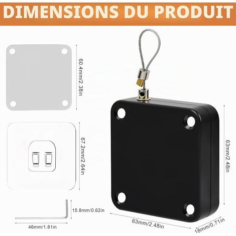 Door Closer Black 1.2 m Door Lock Metal Sleeve Bedroom Doors Balcony Doors (1/4)